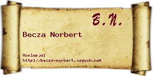 Becza Norbert névjegykártya