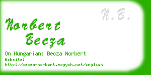 norbert becza business card